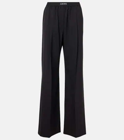 LOEWE HIGH-RISE WOOL WIDE-LEG PANTS