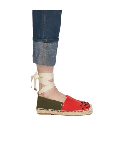 LOEWE LACE STRAW SHOES