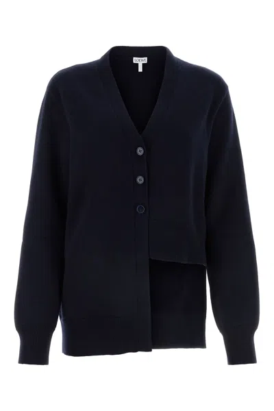 LOEWE MIDNIGHT BLUE CASHMERE CARDIGAN