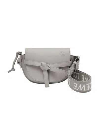 LOEWE MINI GATE DUAL BAG IN SOFT CALFSKIN AND JACQUARD