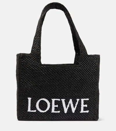 LOEWE PAULA'S IBIZA MEDIUM LOGO RAFFIA TOTE BAG