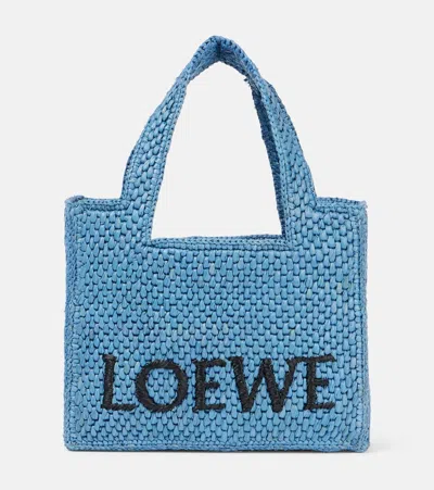 LOEWE PAULA'S IBIZA MINI LOGO RAFFIA SHOPPER