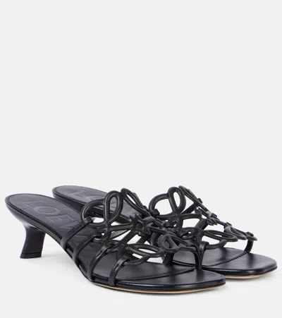 LOEWE PAULA'S IBIZA PETAL ANAGRAM LEATHER MULES