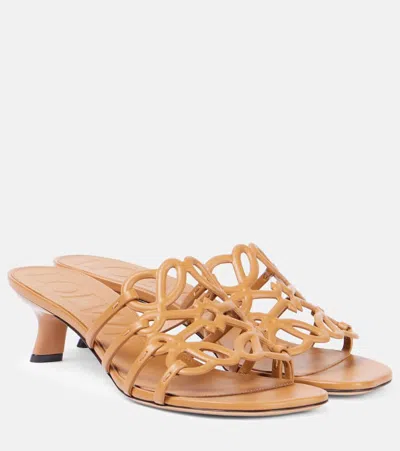 LOEWE PAULA'S IBIZA PETAL ANAGRAM LEATHER MULES