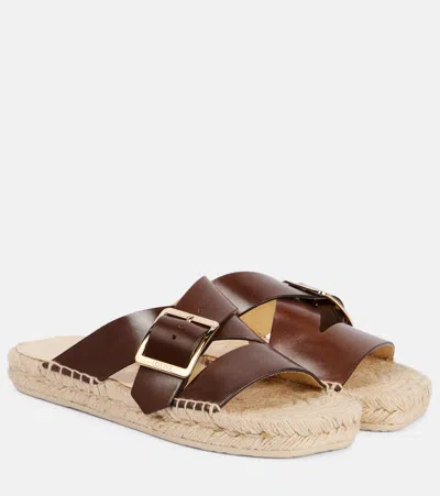 LOEWE PAULA'S IBIZA PETAL LEATHER ESPADRILLES