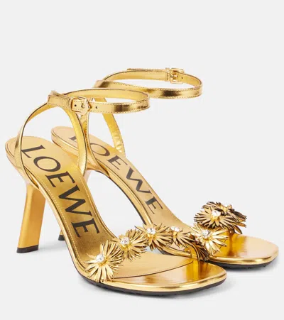 LOEWE PAULA'S IBIZA PETAL LEATHER SANDALS