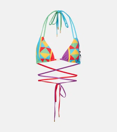 LOEWE PAULA'S IBIZA PRINTED BIKINI TOP