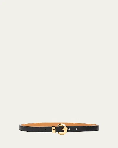 LOEWE PEBBLE LEATHER SKINNY BELT