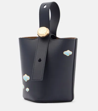 LOEWE PEBBLE MINI LEATHER BUCKET BAG