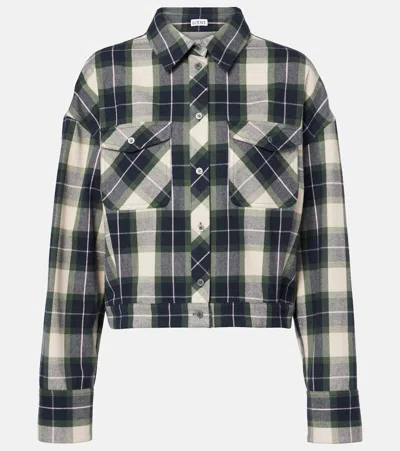 LOEWE PLAID CROPPED COTTON SHIRT