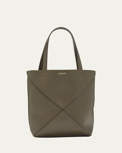 LOEWE PUZZLE FOLD MINI TOTE BAG IN SHINY LEATHER