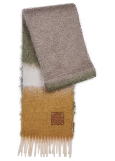 LOEWE LOEWE STRIPED MOHAIR-BLEND SCARF