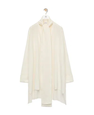 LOEWE ANAGRAM LAVALIERE BLOUSE IN SILK