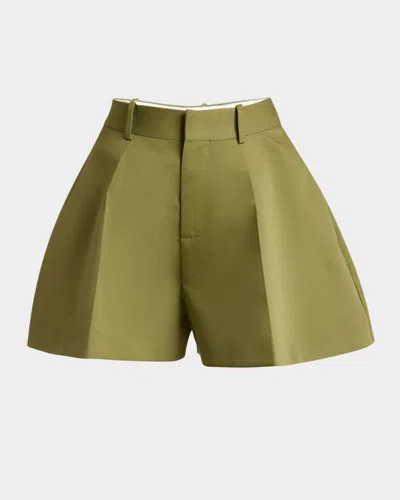 LOEWE TRAPEZE FLARED MINI SHORTS