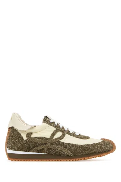 LOEWE TWO-TONE SUEDE AND NYLON FLOW RUNNER SNEAKERS