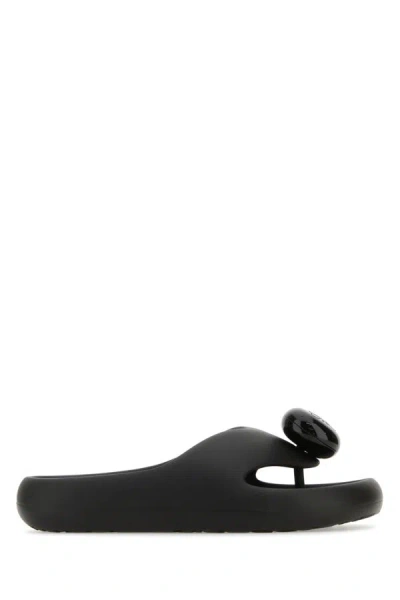 LOEWE LOEWE WOMAN BLACK RUBBER THONG SLIPPERS