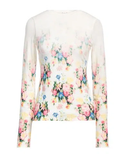 LOEWE LOEWE WOMAN T-SHIRT OFF WHITE SIZE M MODAL, ELASTANE