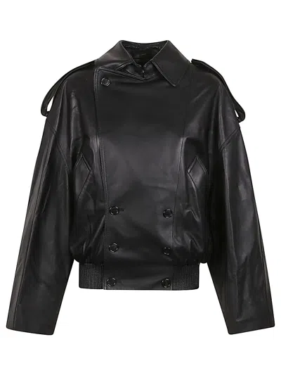 LOEWE LOEWE WOMEN LEATHER CROPPED TRENCH