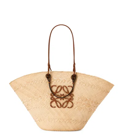 LOEWE X PAULA'S IBIZA LARGE WOVEN ANAGRAM BASKET BAG