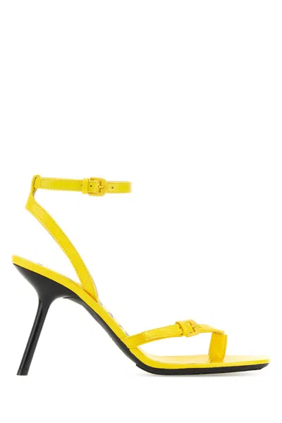 LOEWE YELLOW LEATHER PETAL SANDALS