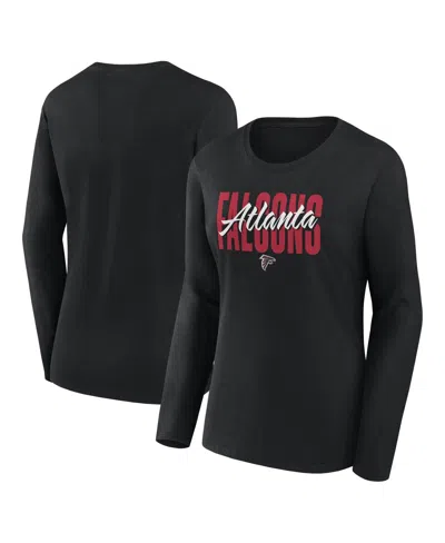 LOGO ATHLETIC WOMEN'S BLACK ATLANTA FALCONS GRIP LONG SLEEVE T-SHIRT