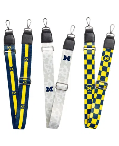 LOGO BRANDS MICHIGAN WOLVERINES BAG STRAP SET OF 3