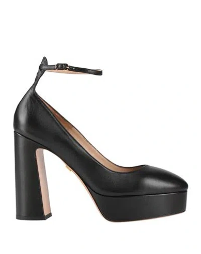 LOLA CRUZ LOLA CRUZ WOMAN PUMPS BLACK SIZE 10 LEATHER