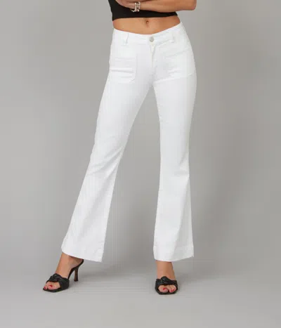 LOLA JEANS WOMEN'S ALICE-WHT HIGH RISE FLARE JEANS