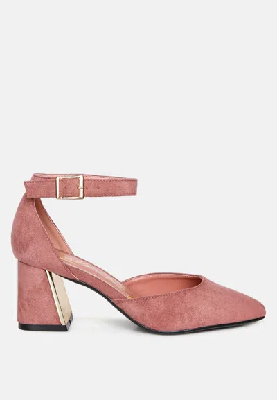 LONDON RAG RORY METALLIC SLING DETAIL BLOCK HEEL SANDALS