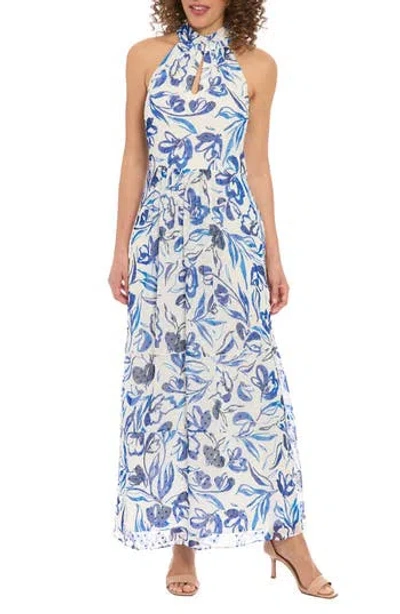 LONDON TIMES LONDON TIMES CLIP DOT MAXI DRESS