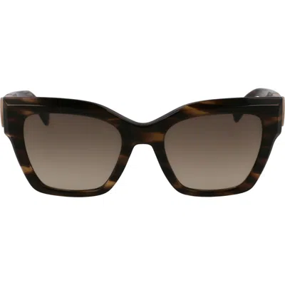 LONGCHAMP LONGCHAMP MEDALLION 52MM MODIFIED RECTANGULAR SUNGLASSES