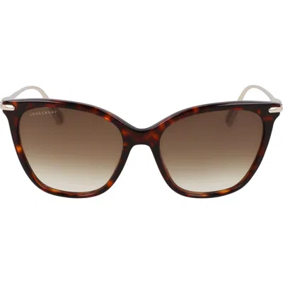 LONGCHAMP LONGCHAMP ROSEAU 55MM RECTANGULAR SUNGLASSES