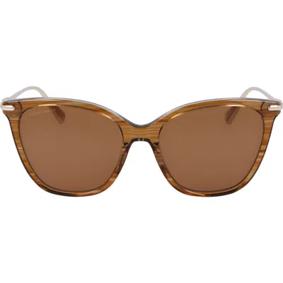 LONGCHAMP LONGCHAMP ROSEAU 55MM RECTANGULAR SUNGLASSES