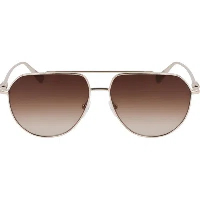 LONGCHAMP LONGCHAMP ROSEAU 57MM GRADIENT AVIATOR SUNGLASSES
