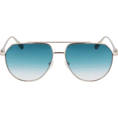 LONGCHAMP LONGCHAMP ROSEAU 57MM GRADIENT AVIATOR SUNGLASSES