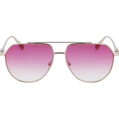 LONGCHAMP LONGCHAMP ROSEAU 57MM GRADIENT AVIATOR SUNGLASSES