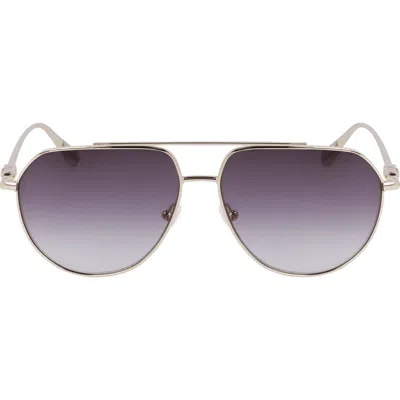LONGCHAMP LONGCHAMP ROSEAU 57MM GRADIENT AVIATOR SUNGLASSES