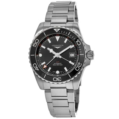 LONGINES HYDROCONQUEST GMT AUTOMATIC 43MM BLACK DIAL STEEL MEN'S WATCH L3.890.4.56.6