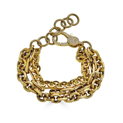 LONI PAUL JEWELRY WOMEN'S GOLD THREE STRAND BRACELET