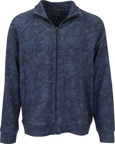 LORDS OF HARLECH MEN'S BLUE NEVILLE PAISLEY ROMANCE FULL-ZIP JACKET - NAVY