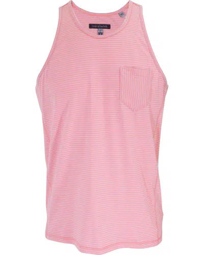LORDS OF HARLECH MEN'S BLUE / PINK TRISTAN PINK STRIPE POCKET TANK