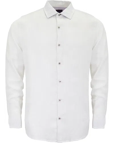 LORDS OF HARLECH MEN'S LAURENT LINEN SHIRT - WHITE