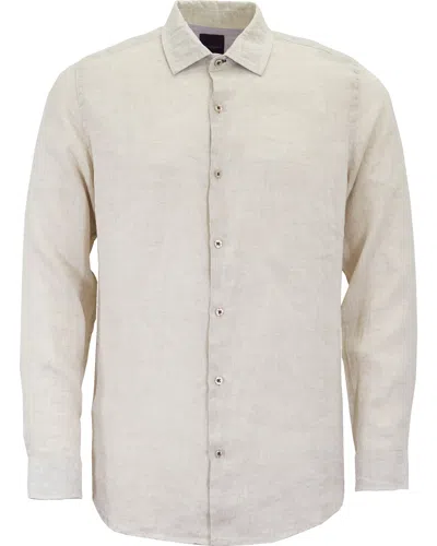 LORDS OF HARLECH MEN'S NEUTRALS LAURENT LINEN SHIRT - NATURAL