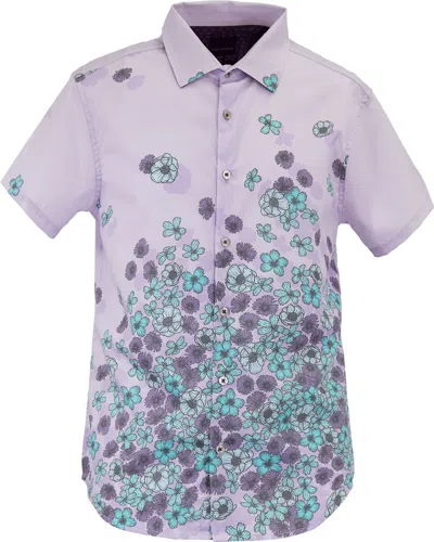 LORDS OF HARLECH MEN'S PURPLE GILES FLOWER EXPLOSION SHIRT - LAVENDER