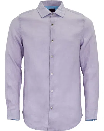 LORDS OF HARLECH MEN'S PURPLE LAURENT LINEN SHIRT - LAVENDER