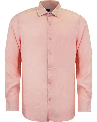 LORDS OF HARLECH MEN'S LAURENT LINEN SHIRT - PINK