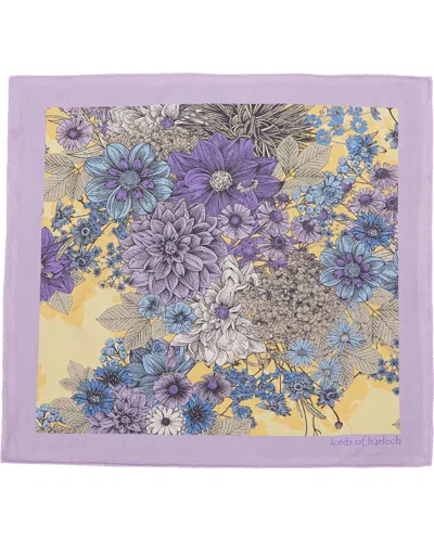 LORDS OF HARLECH MEN'S YELLOW HUDSON DREAM MEADOW MERINO HANDKERCHIEF POCKET SQUARE - SUNSHINE