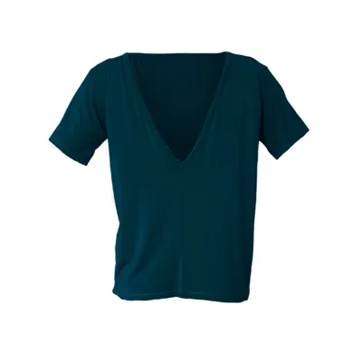 LOREEN LABEL WOMEN'S BAMBOO DOUBLE-SIDED T-SHIRT - EMERALD GREEN
