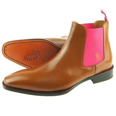 LORENS LORENS CM ALONZO " CHELSEA, LEDER HERREN STIEFELETTEN, KAMEL / PINK, SPANIEN