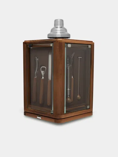 LORENZI MILANO WALNUT ROTATING BAR SET